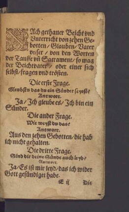 Nach gethaner Beicht und Unterricht von zehen Gebotten ...