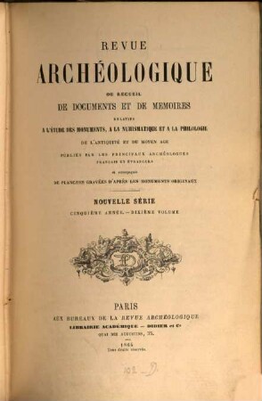 Revue archéologique. 10 = A. 5. 1864