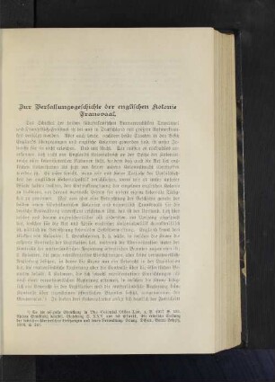 Zur Verfassungsgeschichte der englischen Kolonie Transvaal.
