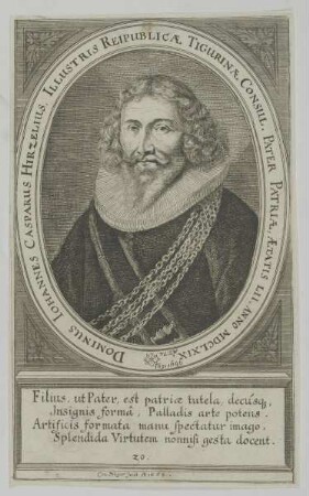 Bildnis des Iohannes Casparus Hirzelius