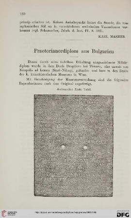 15: Praetorianerdiplom aus Bulgarien