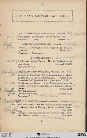 Dienstag, nachmittags 3 Uhr (Nr. 151 - 280)