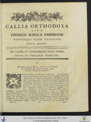 De causis et fundamentis hujus operis praevia e theologica dissertatio.
