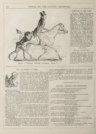 "May I hold your horse, sir?"; The successor to Peel