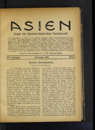 XVI Jahrgang November 1918 Heft 2