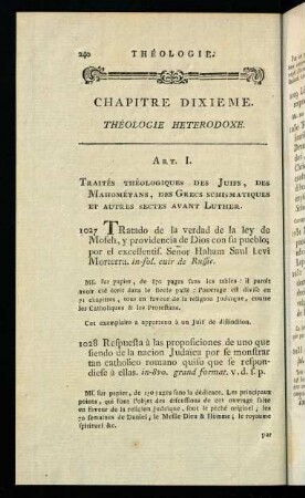 240-251, Chapitre Dixieme. Theologie Heterodoxe.