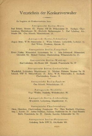 Verzeichnis der Konkursverwalter