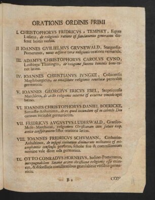 Orationis Ordinis Primi
