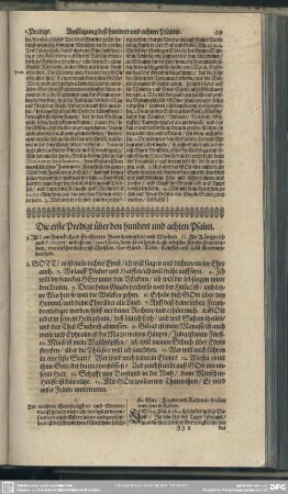 Die Predigten über den hundert und achten Psalm