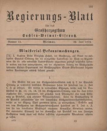 Nr. 15 : 29. Juni 1873