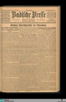 Badische Presse : Generalanzeiger der Residenz Karlsruhe und des Großherzogtums Baden, Abendausgabe