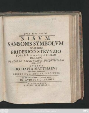 Nisvm Samsonis Symbolvm