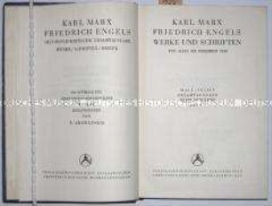 Kritische Gesamtausgabe der Werke, Schriften und Briefe von Marx und Engels (Erste Abteilung, Band 7)