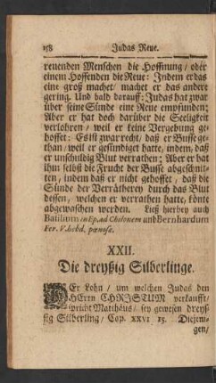 XXII. Die dreyßig Silberlinge
