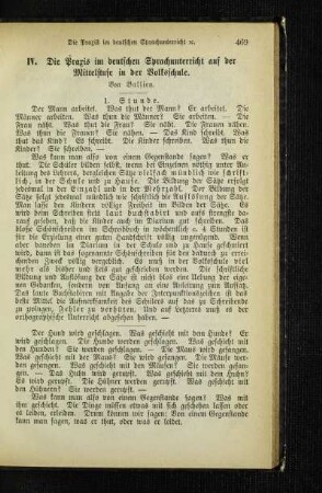 ¬Die¬ Praxis im deutschen Sprachunterricht auf der Mittelstufe in der Volksschule