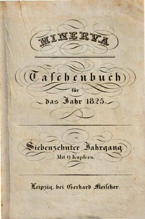 Minerva : Taschenbuch. 1825 = Jg. 17