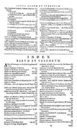 Index Rervm Et Verborvm.