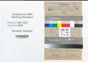 Entnazifizierung Reinhold Kamutzki , geb. 12.06.1920 ()