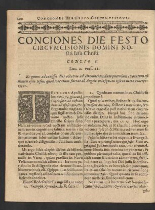 Conciones Die Festo Circvmcisionis Domini Nostri Iesu Christi.