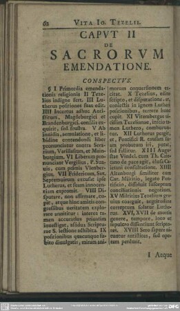 Caput II De Sacrorum Emendatione