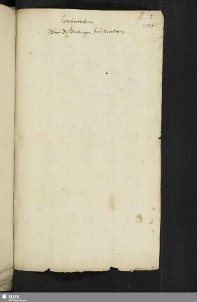 Confirmation über den Selligen Kaufcontract. 1645.