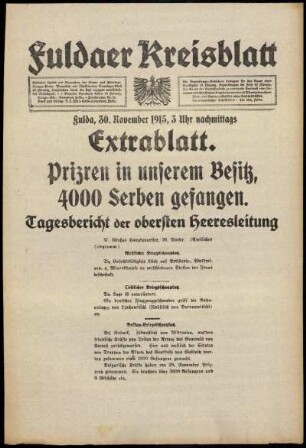 Ausgabe vom Dienstag, den 30. November 1915.