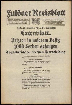 Ausgabe vom Dienstag, den 30. November 1915.