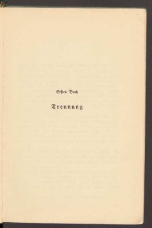 Erstes Buch: Trennung