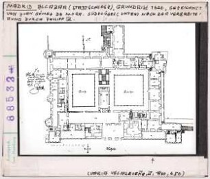 Madrid, Alcázar: Grundriss 1626, Südflügel nach Verbreiterung durch Philipp III.