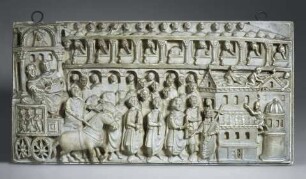 Abguss einer Elfenbeintafel mit Reliquienprozession