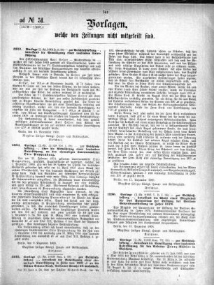 Anlage: ad No. 51 (1233-1238), Vorlagen, welche den Zeitungen nicht mitgeteilt sind, 24. Dezember 1908
