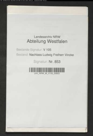 10 Briefe des Gatten Ludwig Vincke