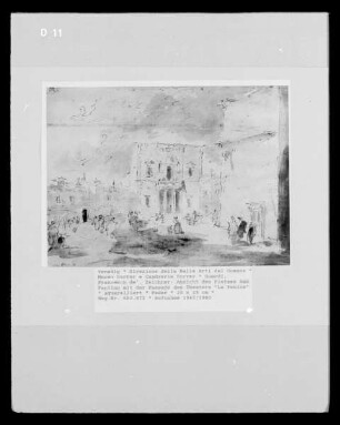 Ansicht des Platzes San Fantino mit der Fassade des Theaters "La Fenice"