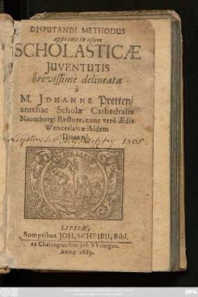 Disputandi Methodus apprime in usum Scholasticae Iuventutis brevissime delineata