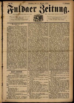 Ausgabe vom Dienstag, den 11. Februar 1890.