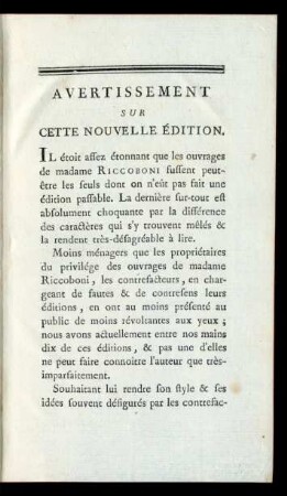 Avertissement Sur Cette Nouvelle Èdition.