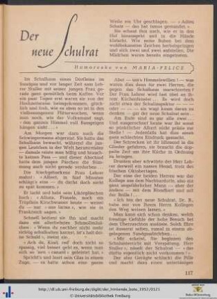 Der neue Schulrat: Humoreske.