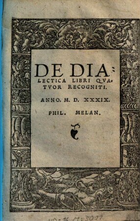 De Dialectica Libri Qvatvor Recogniti