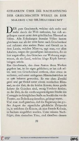 Gedanken über die Nachahmung der griechischen Werke in der Malerei und Bildhauerkunst