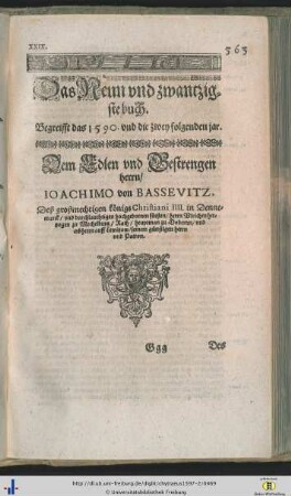 Das Neun und zwantzigste Buch.