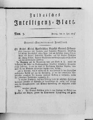 Num. 3, Ausgabe vom 21. Jan. 1814