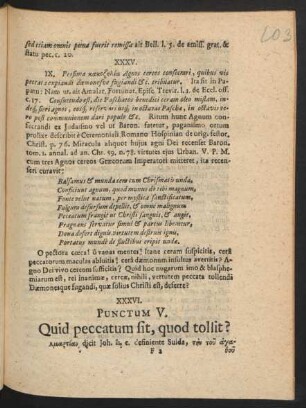Punctum V. Quid peccatum sit, quod tollit?