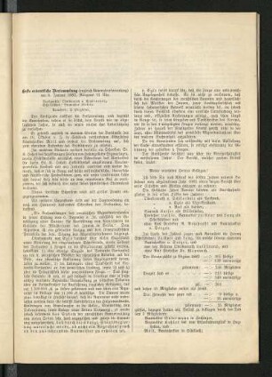 Erste ordentliche Versammlung (zugleich Generalversammlung) am 6. Januar 1883, Morgens 11 Uhr