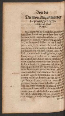 Die Wort Augustini uber die zween Sprüch Jacobi 2. und Pauli Rom. 3.