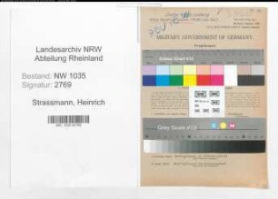 Entnazifizierung Heinrich Strassmann , geb. 02.02.1902 (Steiger)