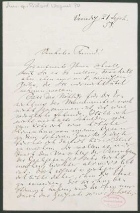 Brief an Unbekannt : 21.09.1858