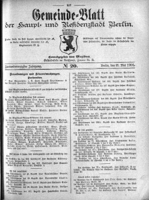 1901,20: No. 20, 19. Mai 1901