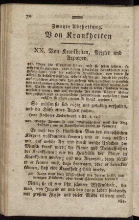 Zweyte Abtheilung. Von Krankheiten.