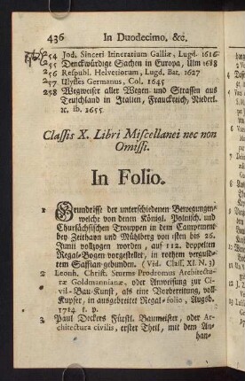 436-523, Classis X. Libri Miscellanei nec non Omissi