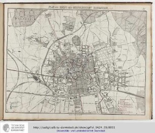 Plan der Haupt- und Residenzstadt Darmstadt / nach amtlichen Quellen bearb. von F. Heberer